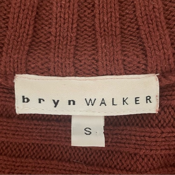 Bryn Walker Copper Brown Ribbed Zip Sweater Small - Picture 6 of 9